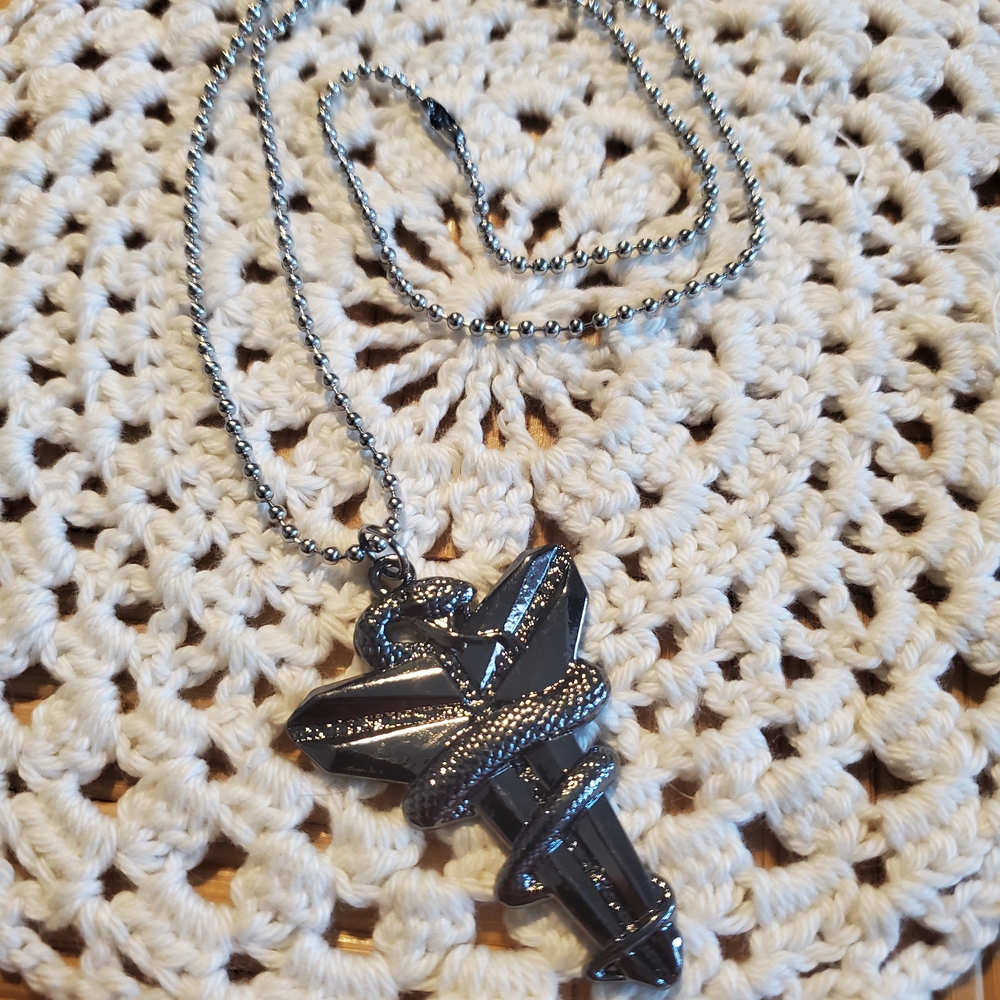 Black Snake Pendant Necklace